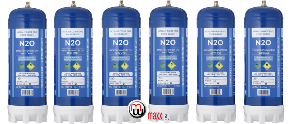 maxxiline Nitrous Oxide E942 food grade cream chargers